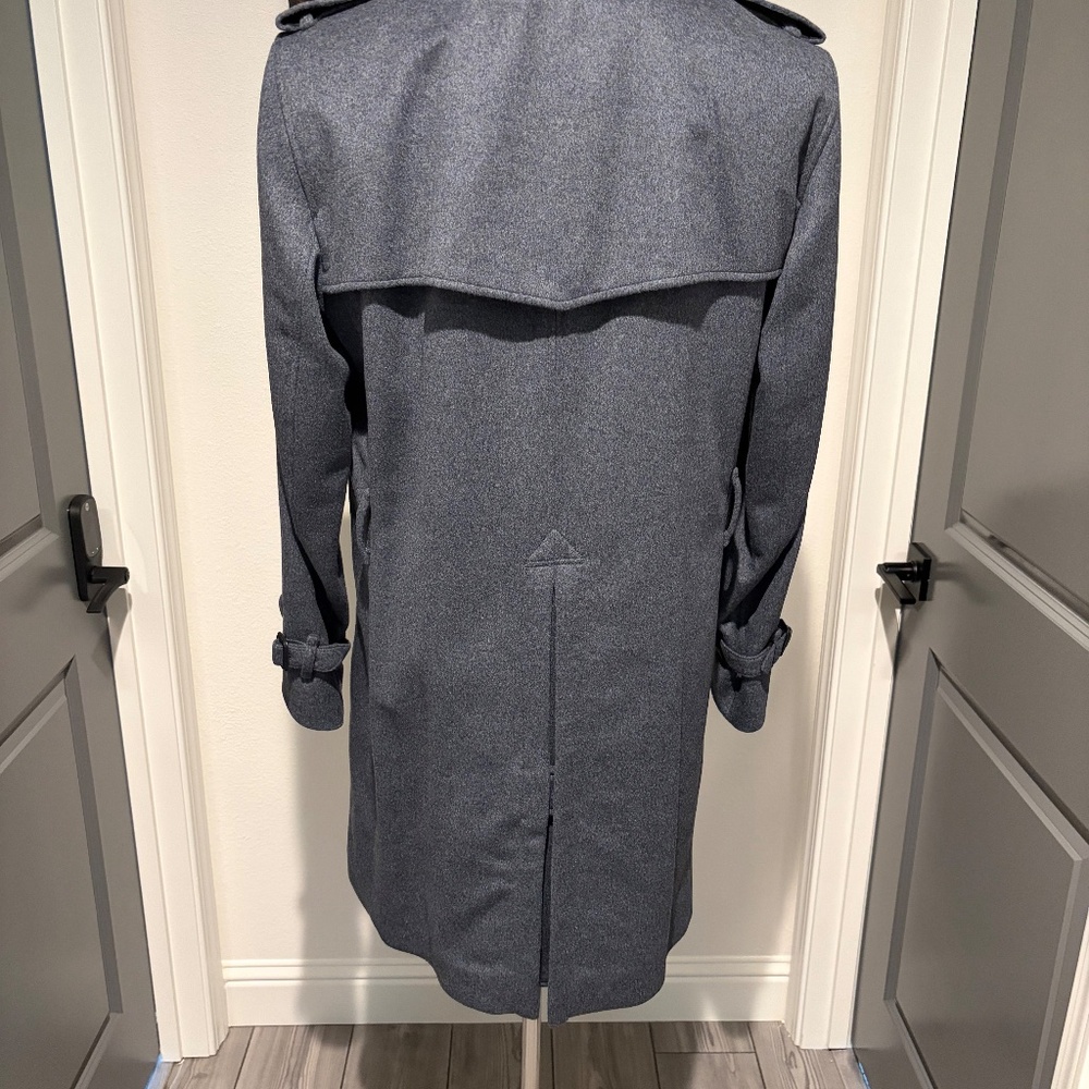 Burberry Mens Trench Coat - Mint Condition Wool and Cashmere Grey Size 40 - Picture 8 of 9